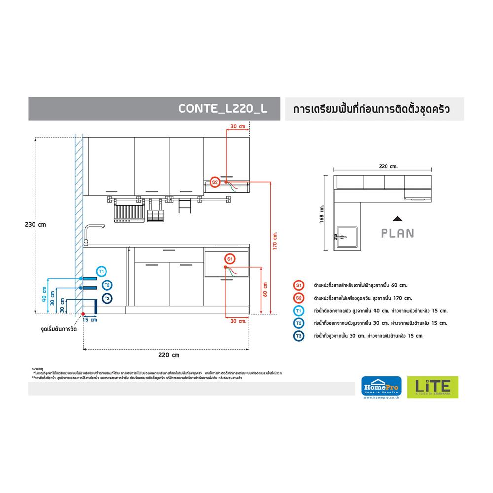 ครัวไม้สำเร็จ STARMARK CONTE L220_L 220 ซม.