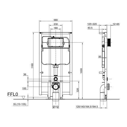 หม้อน้ำซ่อนผนังแบบกดหน้า TOTO WH172A 4.5/3 ลิตร_1