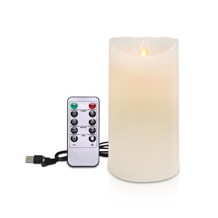 เทียน LED CLAIRE WAX REMOTE RECHARGE DIM 6 นิ้ว 0....