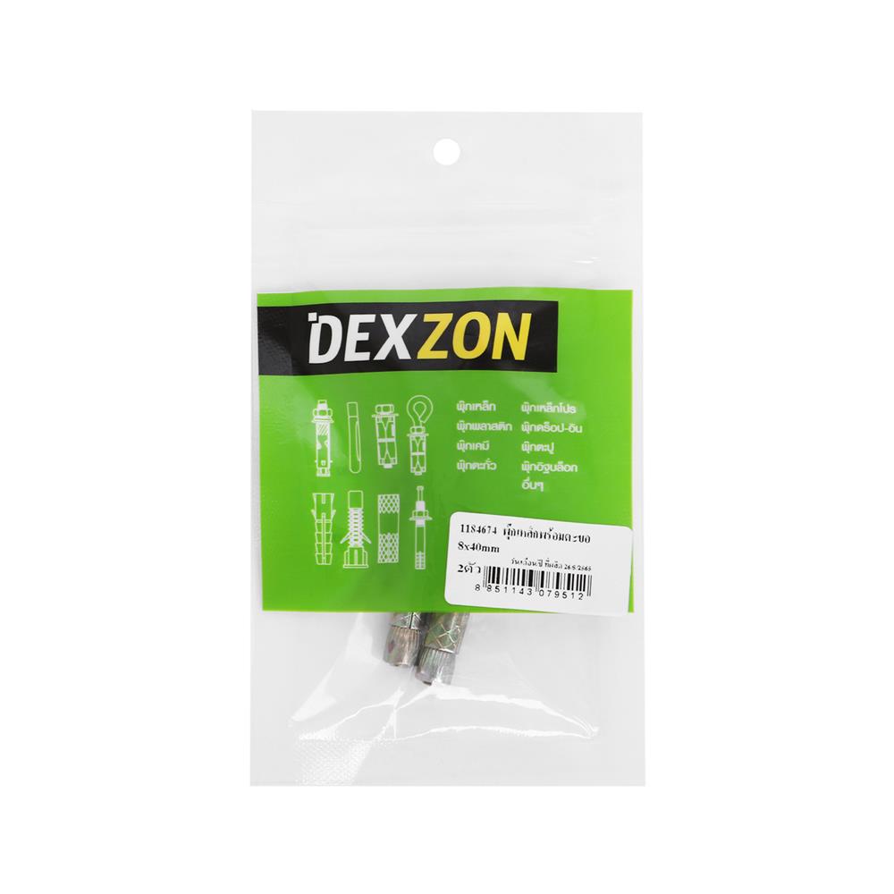 พุกเหล็กพร้อมตะขอ DEXZON 8X45 มม. แพ็ก 2 ชิ้น