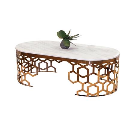 โต๊ะกลาง HS FURNITURE MALL CALLISTO สีขาว/ROSE GOLD_0