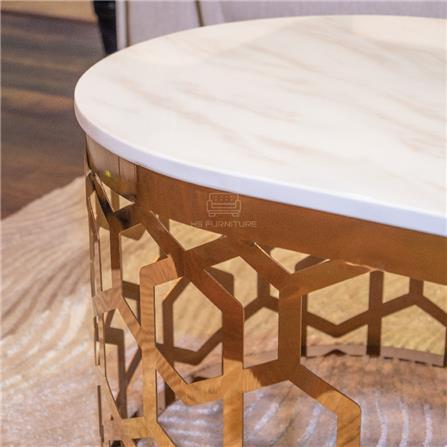 โต๊ะกลาง HS FURNITURE MALL CALLISTO สีขาว/ROSE GOLD_1
