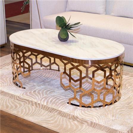 โต๊ะกลาง HS FURNITURE MALL CALLISTO สีขาว/ROSE GOLD_3