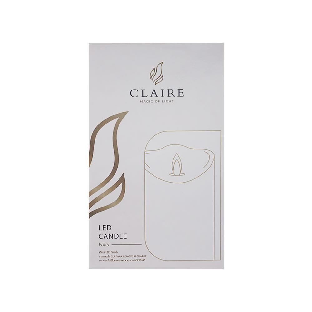 เทียน LED CLAIRE WAX REMOTE RECHARGE DIM 5 นิ้ว 0.3 วัตต์ WARMWHITE สีขาว