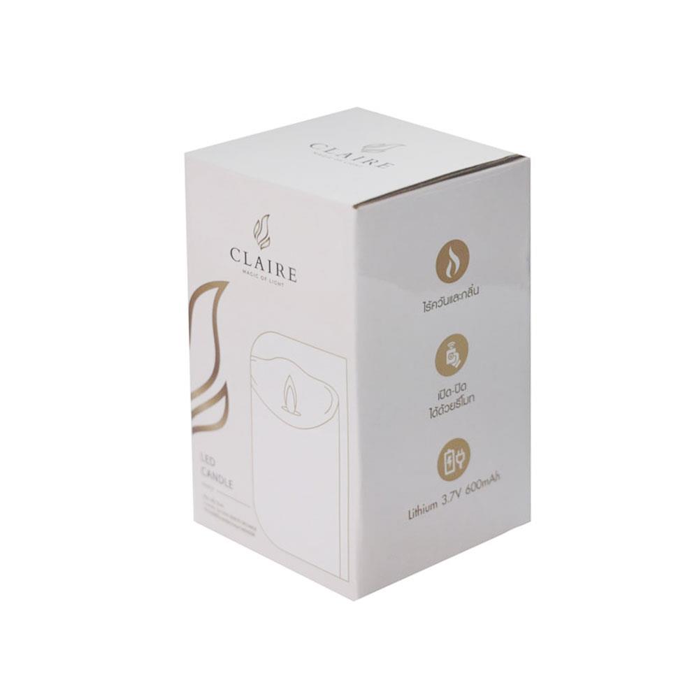 เทียน LED CLAIRE WAX REMOTE RECHARGE DIM 5 นิ้ว 0.3 วัตต์ WARMWHITE สีขาว
