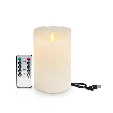 เทียน LED CLAIRE WAX REMOTE RECHARGE DIM 5 นิ้ว 0....