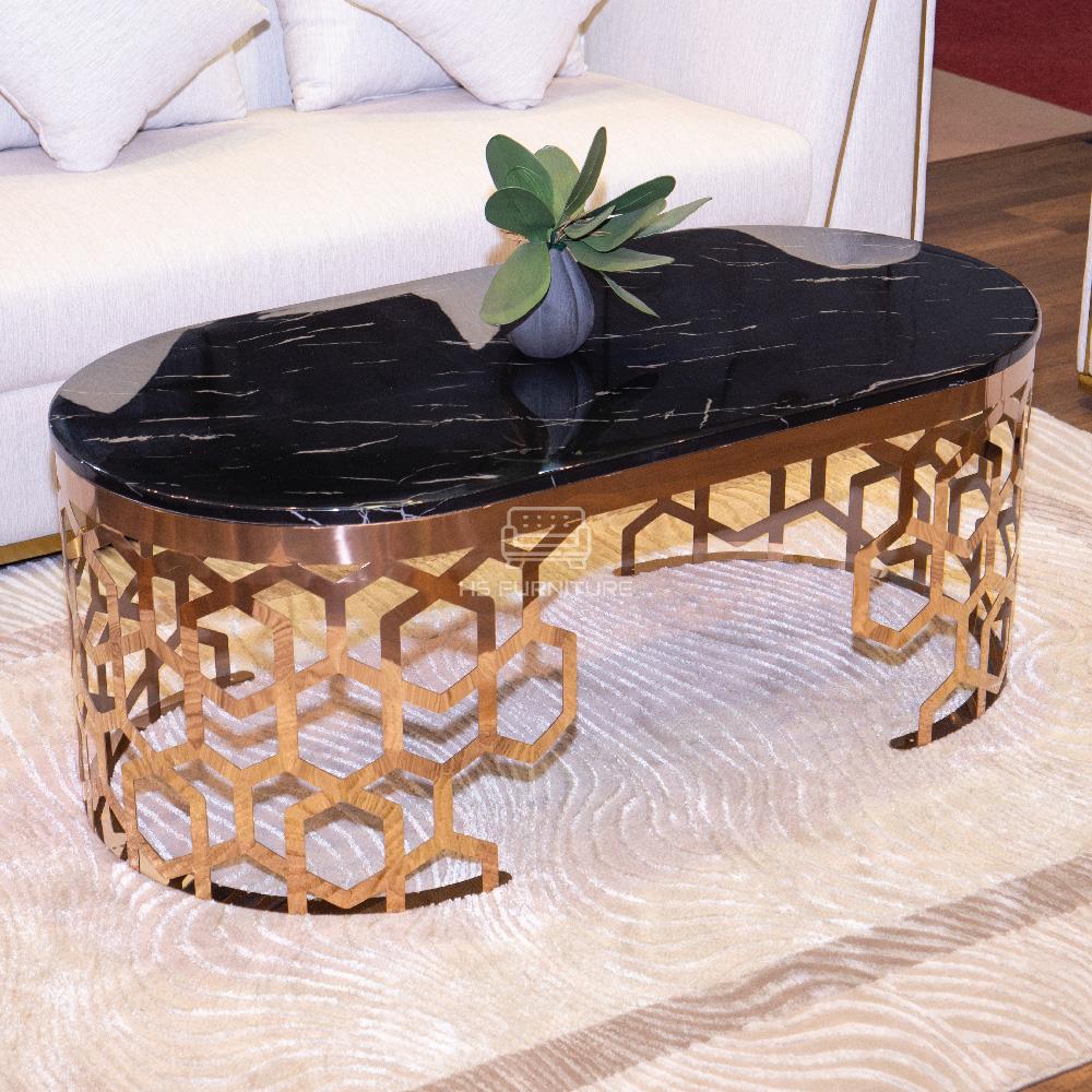 โต๊ะกลาง HS FURNITURE MALL CALLISTO สีดำ/ROSE GOLD