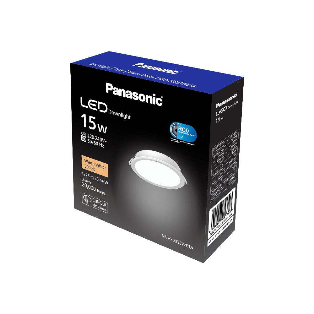 ดาวน์ไลท์ LED PANASONIC NNV70033WE1A 4.9 นิ้ว 15 วัตต์ WARM WHITE สีขาว