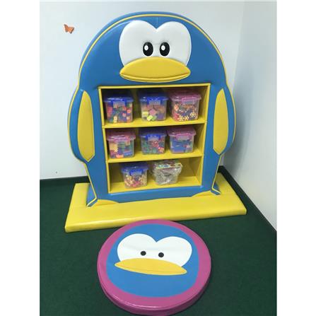 ชั้นวางของเด็ก PLAYSANOOK PENGUIN สีฟ้า/เหลือง_1