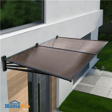 กันสาดโพลีคาร์บอเนต ขาตรง SUNSHIELD 100x200 ซม. สีน้ำตาลเข้ม_3