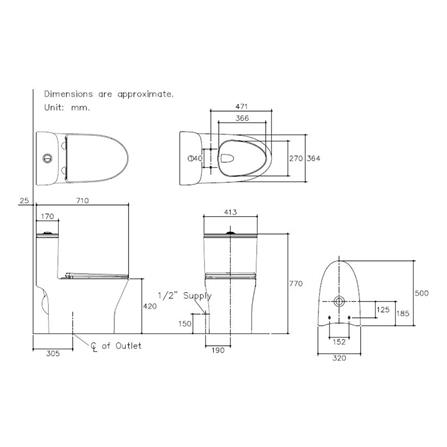 สุขภัณฑ์ 1 ชิ้น KARAT K-21926X-TF-WK 3/4.8L_1