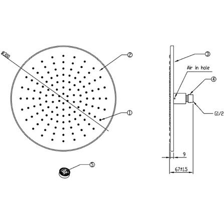 ฝักบัวก้านแข็ง AMERICAN STANDARD F40006-CHADY สีโครม_1