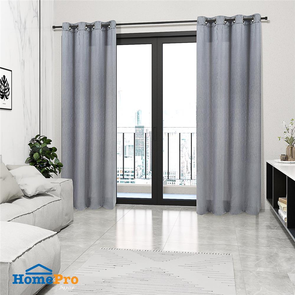 ผ้าม่าน EYELET HOME LIVING STYLE BAMFORD UV 140X220 ซม. สีเทา