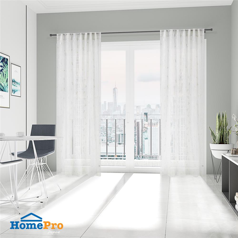 ผ้าม่านโปร่งซ่อนหู HOME LIVING STYLE DOZZA 130X220 ซม. สีขาว