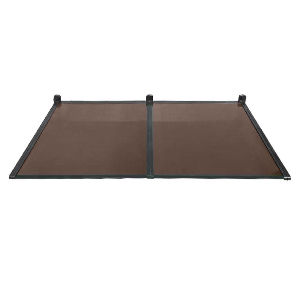 กันสาดโพลีคาร์บอเนต ขาตรง SUNSHIELD 100x200 ซม. สีชา