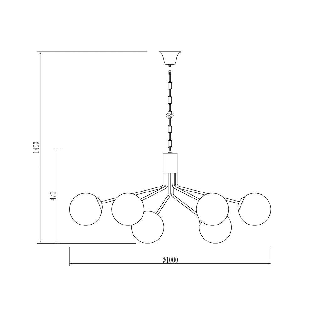 ไฟช่อ CARINI 5122-9 9 หัว สีขาว/ทอง