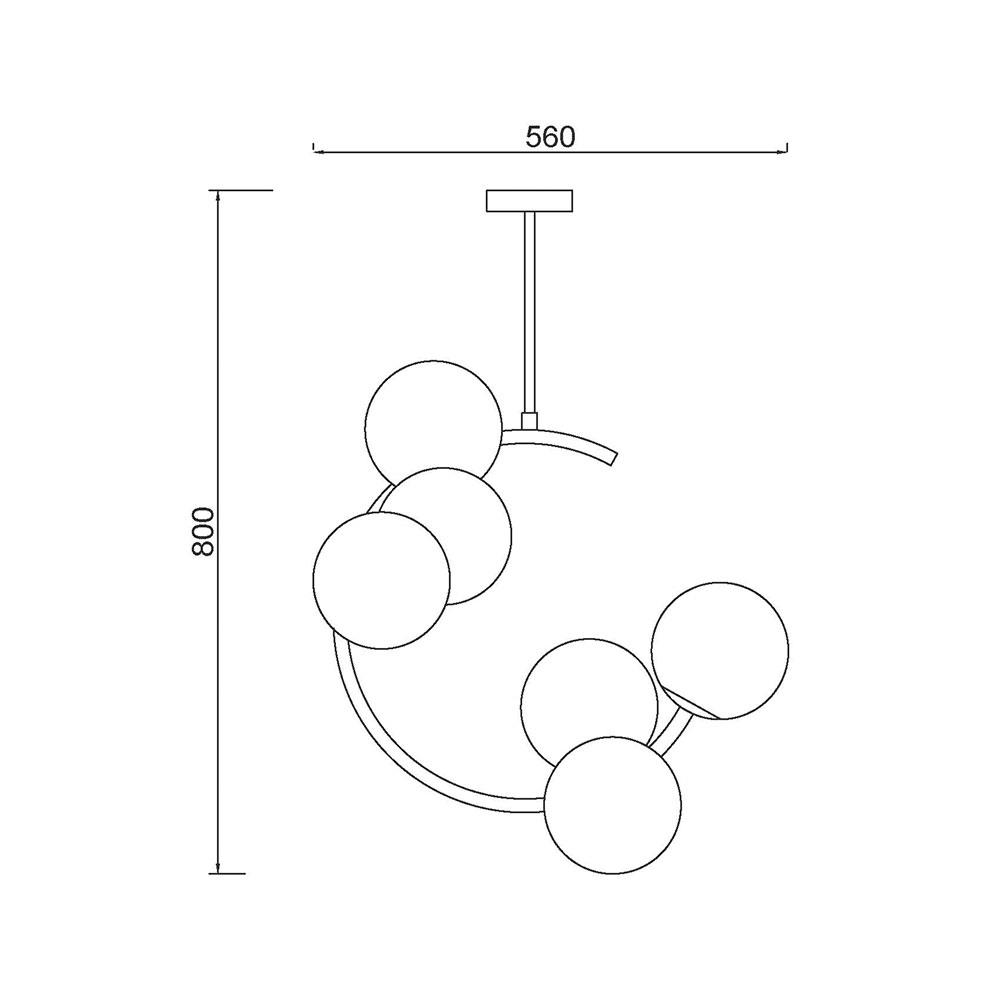 ไฟช่อ CARINI 4233-6 6 หัว สีขาว/ทอง