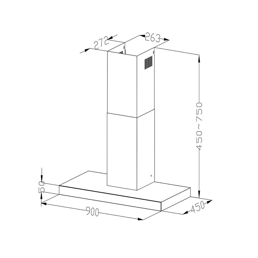 เครื่องดูดควันกระโจม HAIER HRH90E-T3L200 90 ซม.