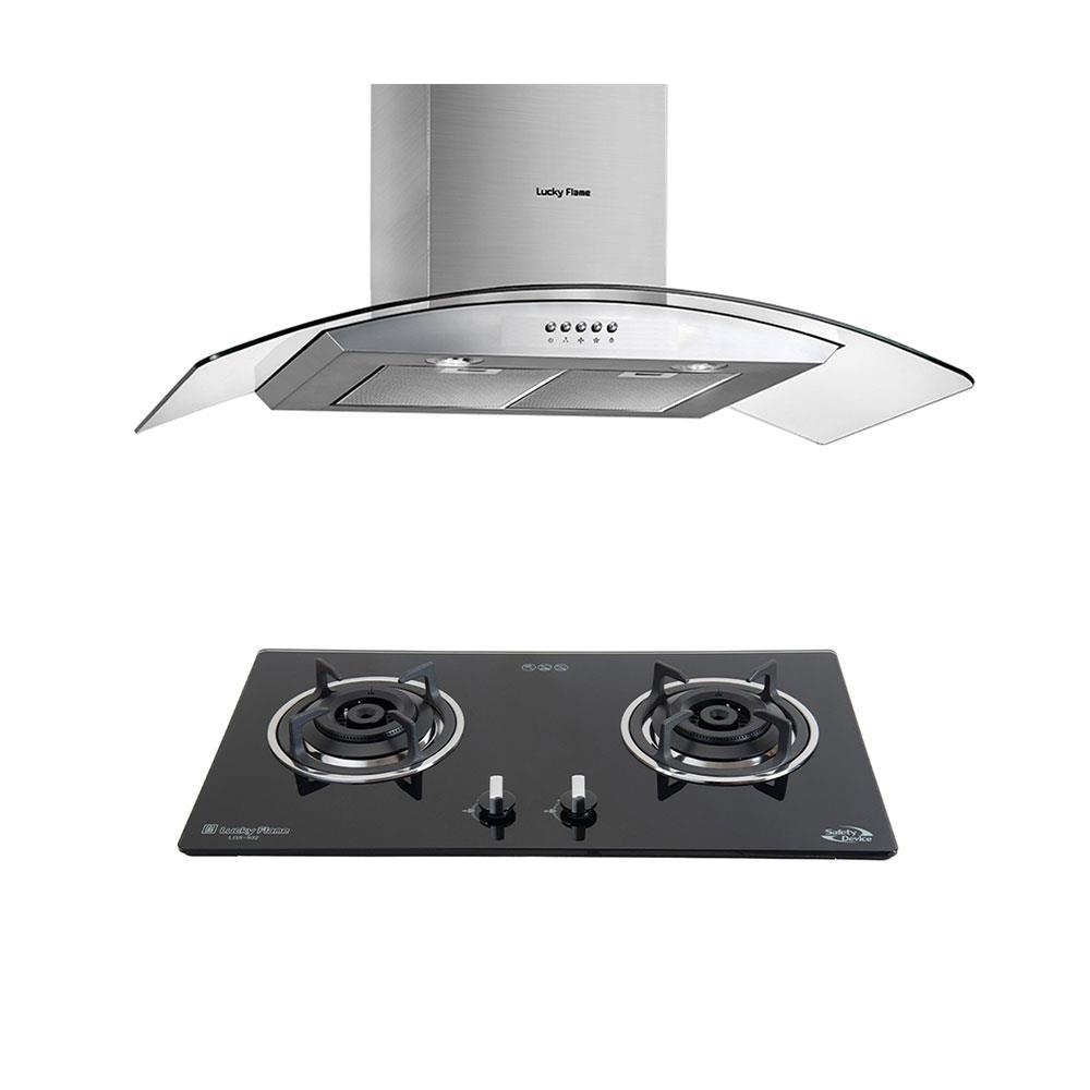 เตาฝัง+เครื่องดูดควัน LUCKY FLAME LGS932+RG961S
