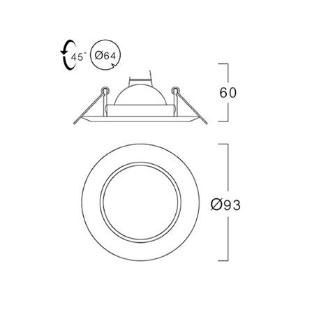 ดาวน์ไลท์ LUMAX 24-04673 3.6 นิ้ว สีทอง ทรงกลม_3