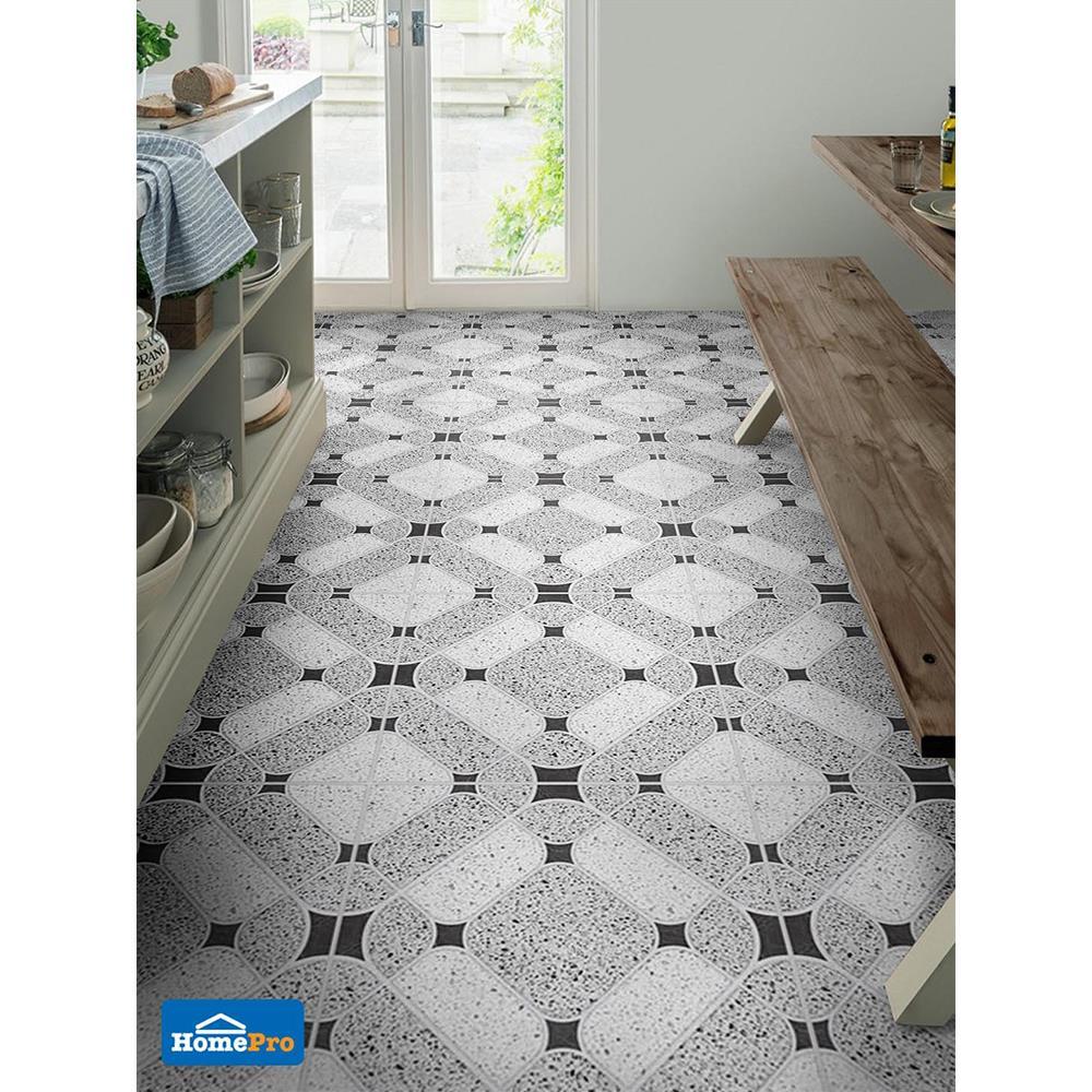 กระเบื้องพื้น 18x18 นิ้ว TARA เทอราซิน่า มิกซ์ เทา EXC PM