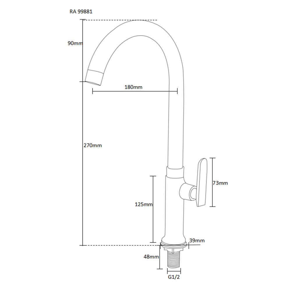 ก๊อกซิงค์เดี่ยวเคาน์เตอร์ RASLAND RA 99881