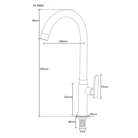 ก๊อกซิงค์เดี่ยวเคาน์เตอร์ RASLAND RA 99881_1