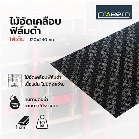 ไม้อัดเคลือบฟิล์มดำ CROBERN AA10 ไส้เต็ม 120X240 ซม._3