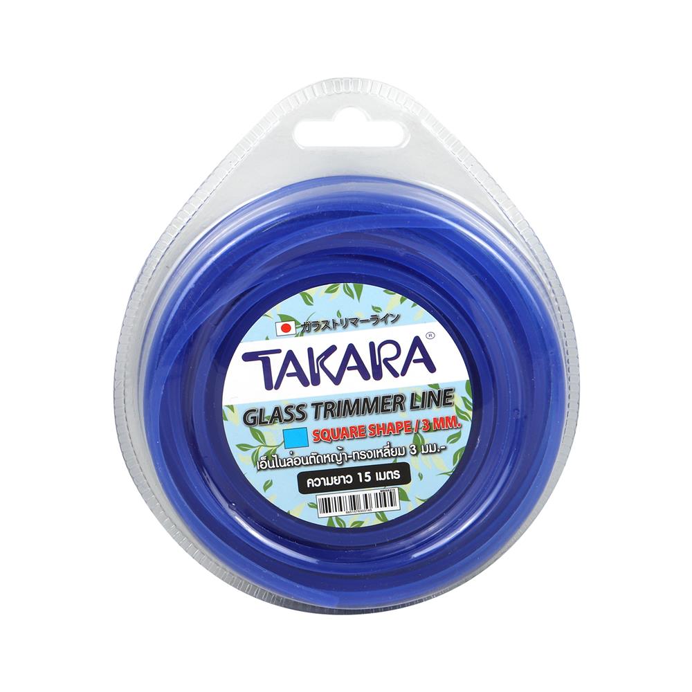 เอ็นตัดหญ้า แบบเหลี่ยม TAKARA MBSB315 3 มม. X 15 ม. สีฟ้า