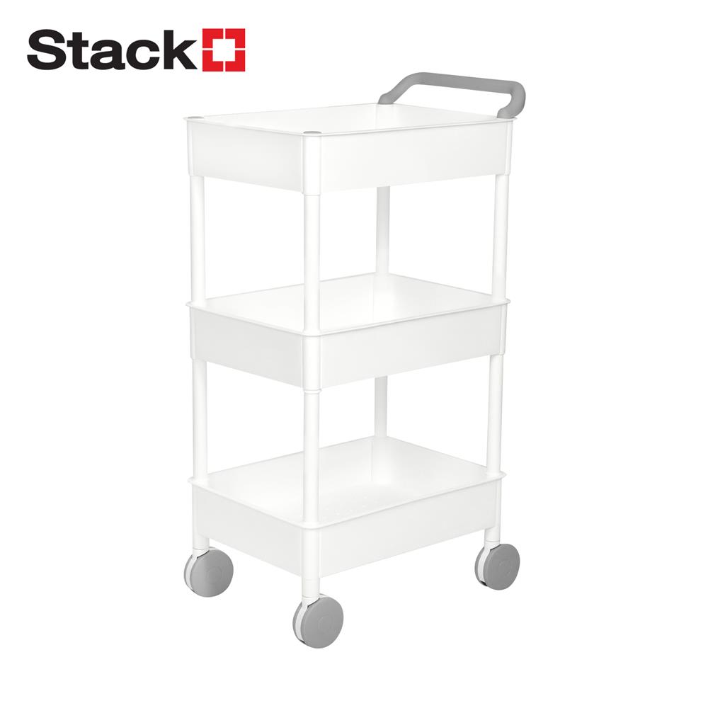 ชั้นวางของ 3 ชั้น มีล้อ STACKO 51.8x34.5x89.8 ซม. สีขาว_1