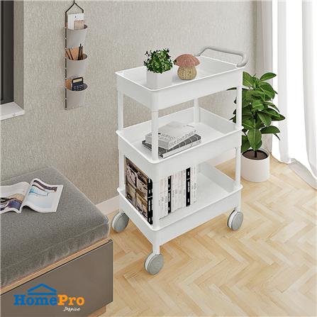 ชั้นวางของ 3 ชั้น มีล้อ STACKO 51.8x34.5x89.8 ซม. สีขาว_5