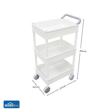 ชั้นวางของ 3 ชั้น มีล้อ STACKO 51.8x34.5x89.8 ซม. สีขาว_8