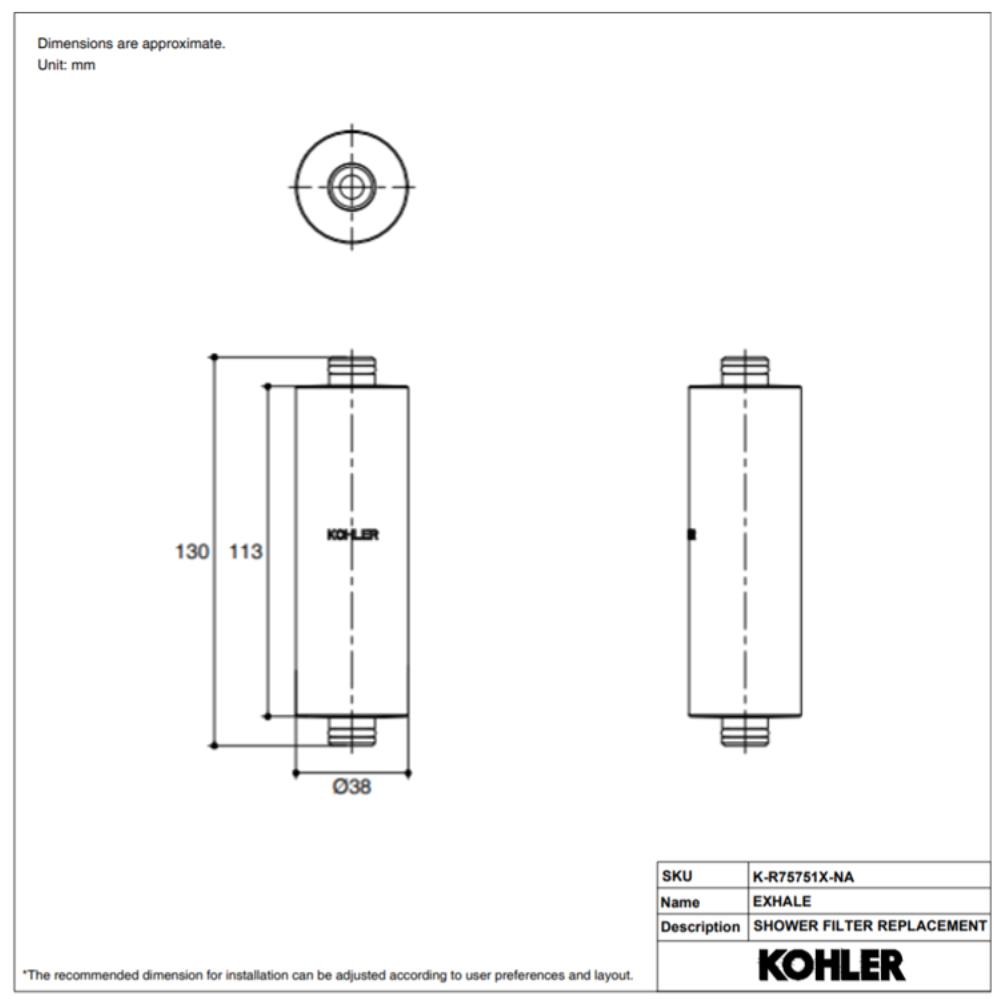 ไส้กรอง KOHLER K-R75751X-NA