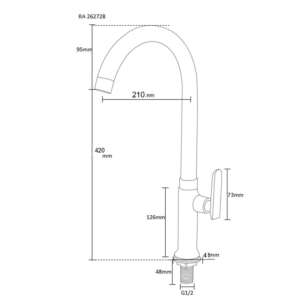 ก๊อกซิงค์เดี่ยวเคาน์เตอร์ RASLAND RA 262728