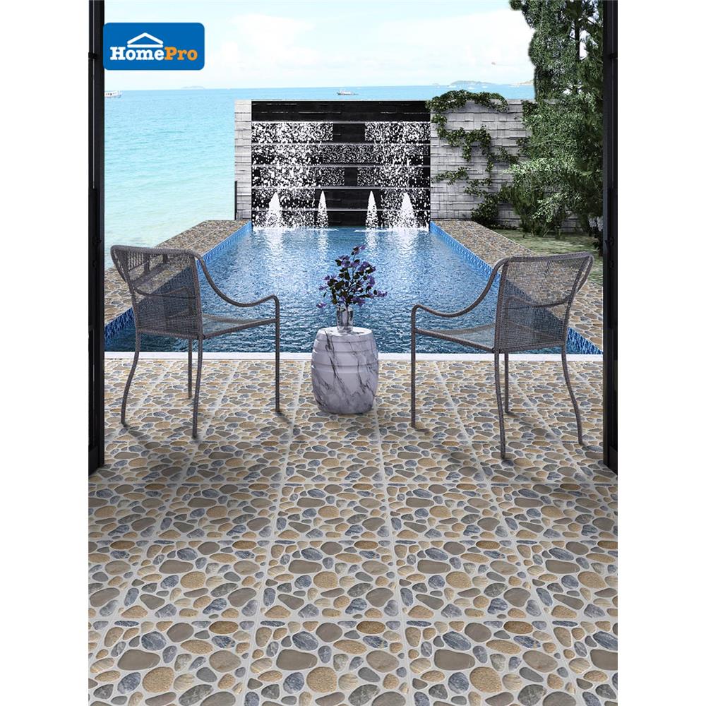 กระเบื้องพื้น 16x16 นิ้ว TARA เพลิออน สโตน มิกซ์ คัลเลอร์ EXC PM 0.96 ตร.ม.