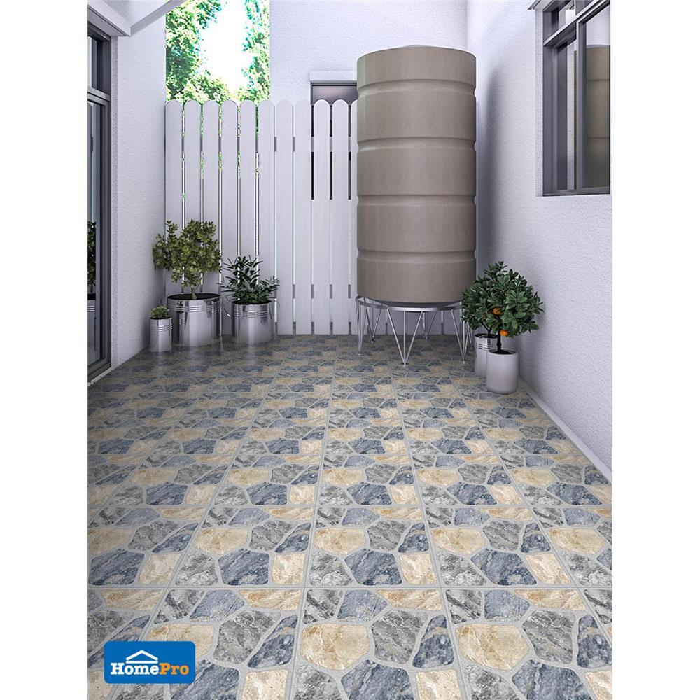 กระเบื้องพื้น 16x16 นิ้ว TARA ไทรอส สโตน มิกซ์ มิกซ์ คัลเลอร์ EXC PM 0.96 ตร.ม.