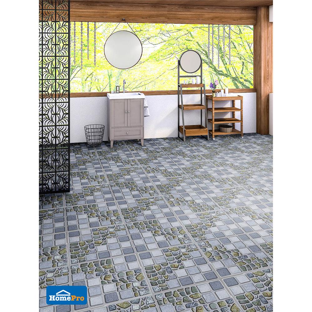 กระเบื้องพื้น 16x16 นิ้ว ภูผา อาร์ตา สโตน เทา PM 0.96M2