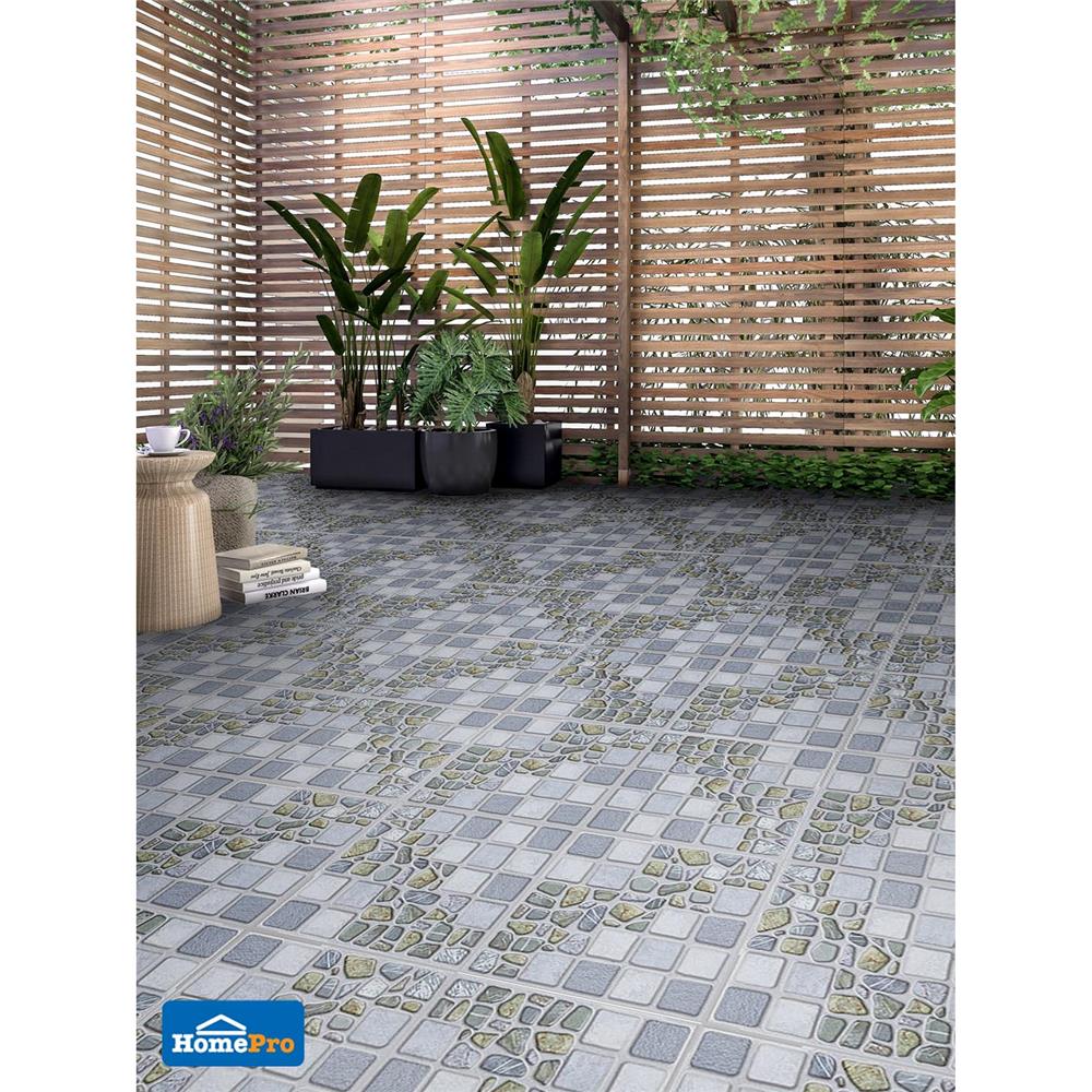 กระเบื้องพื้น 16x16 นิ้ว ภูผา อาร์ตา สโตน เทา PM 0.96M2