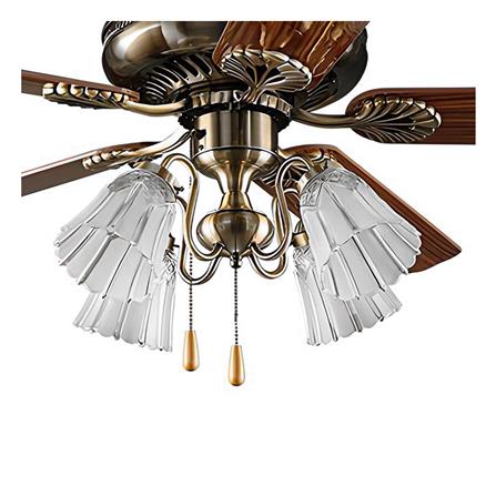 พัดลมโคมไฟ CARINI 552-4LAB สีน้ำตาล/ทองเหลืองรมดำ 52 นิ้ว 5 ใบพัด 4 โคมไฟ_1