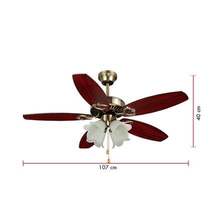 พัดลมโคมไฟ CARINI 542-4AB 42 นิ้ว 5 ใบพัด 4 โคมไฟ_5