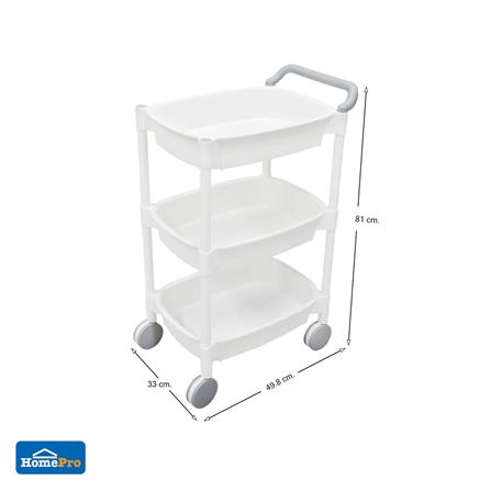 ชั้นวางของ 3 ชั้น มีล้อ STACKO 49.8x33x81 ซม. สีขาว_3