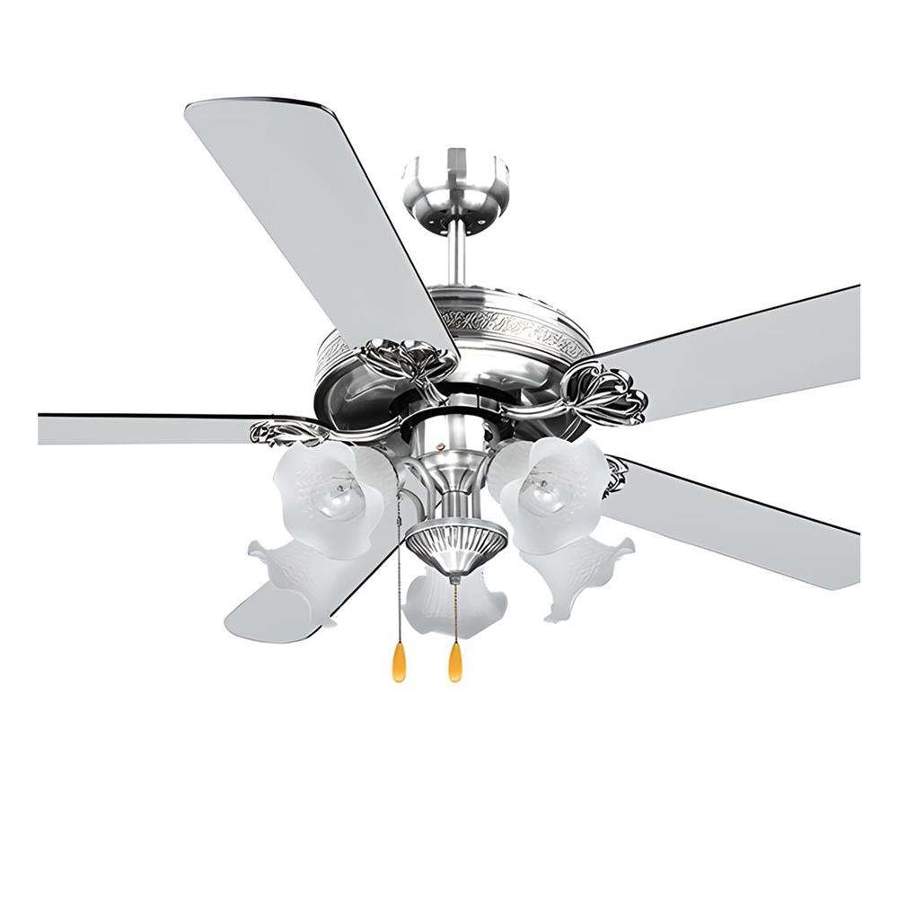 พัดลมโคมไฟ CARINI 552-5NC สีขาว/เงิน 52 นิ้ว 5 ใบพัด 5 โคมไฟ