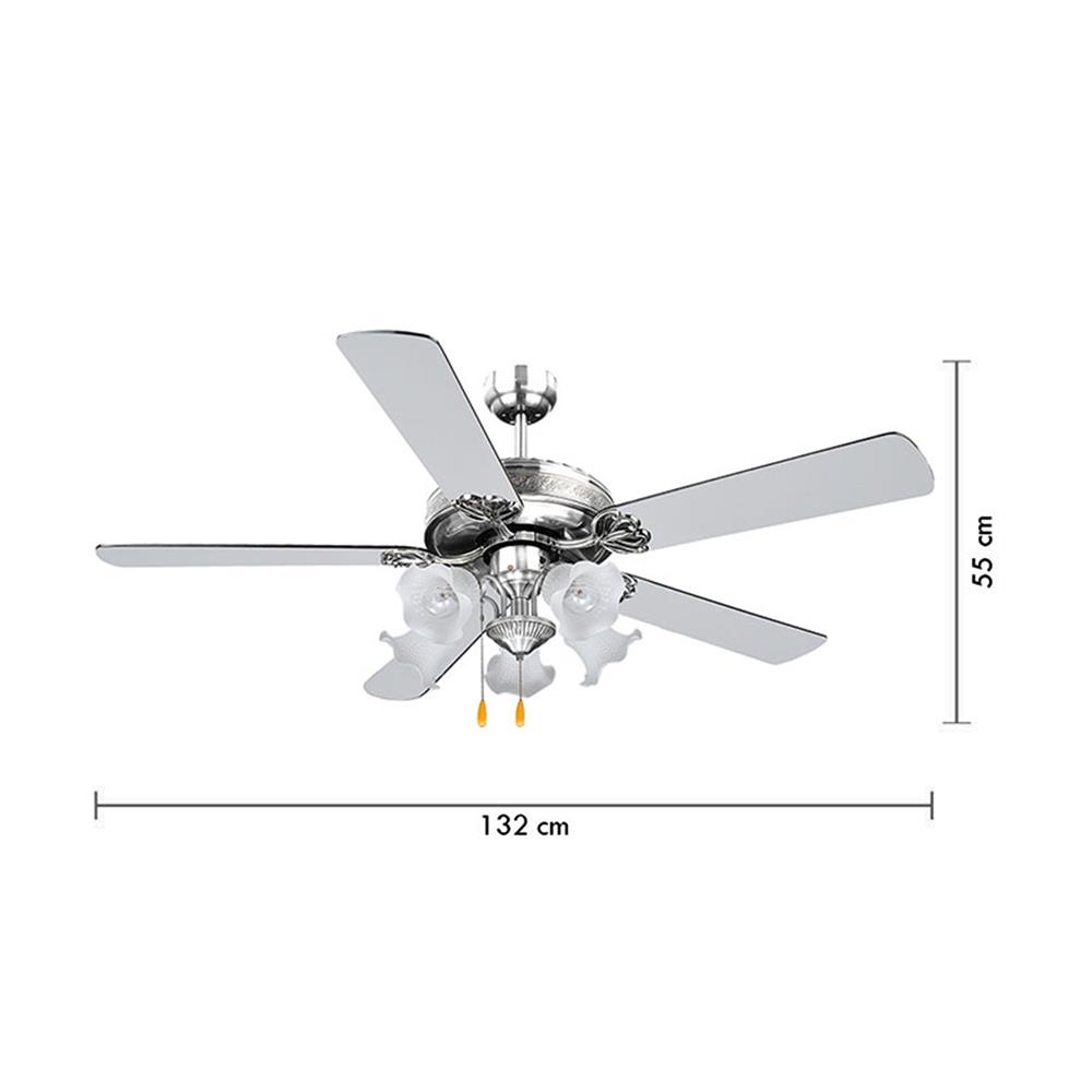 พัดลมโคมไฟ CARINI 552-5NC สีขาว/เงิน 52 นิ้ว 5 ใบพัด 5 โคมไฟ