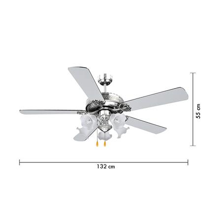 พัดลมโคมไฟ CARINI 552-5NC สีขาว/เงิน 52 นิ้ว 5 ใบพัด 5 โคมไฟ_5