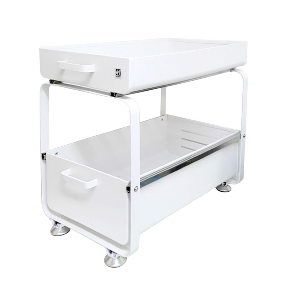 ชั้นวางของแบบลิ้นชัก 2 ชั้น HOMEST IC-008859 สีขาว