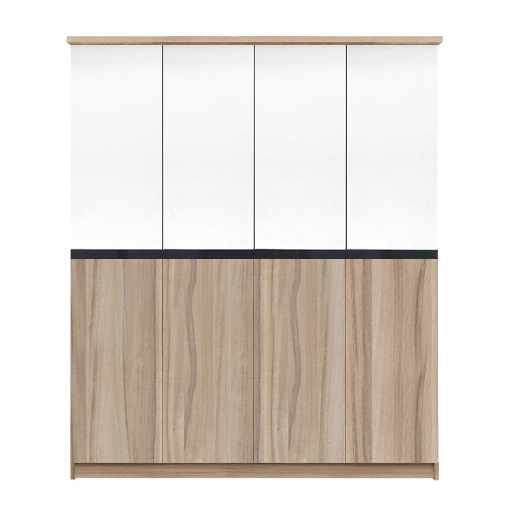 ตู้เสื้อผ้า 4 บานเปิด BURO RACHILL 160 ซม. สีอโรม่าโอ๊ค/ขาว