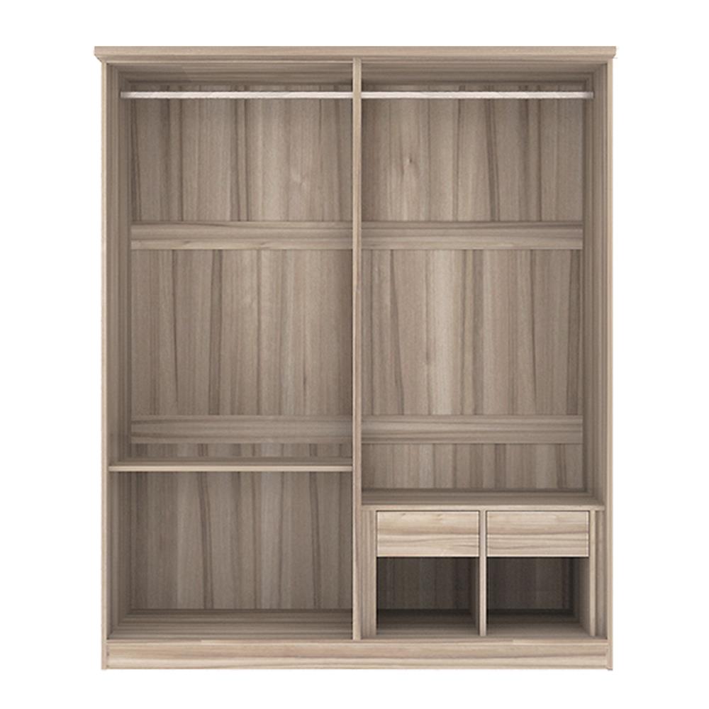 ตู้เสื้อผ้า 4 บานเปิด BURO RACHILL 160 ซม. สีอโรม่าโอ๊ค/ขาว