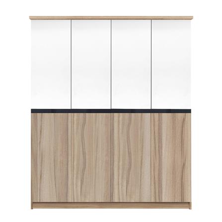 ตู้เสื้อผ้า 4 บานเปิด BURO RACHILL 160 ซม. สีอโรม่าโอ๊ค/ขาว_1