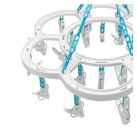 ห่วงตากผ้าพลาสติกดอกไม้  24 กิ๊บ PLIM สีขาว/ฟ้า_1