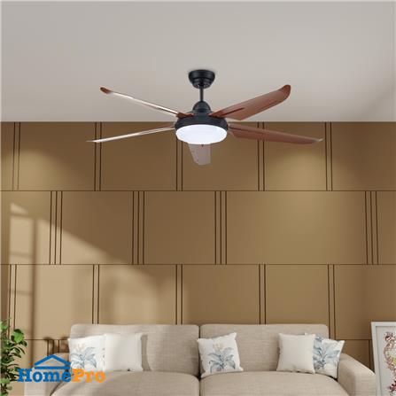 พัดลมโคมไฟ LED CARINI CN552 สีดำ/น้ำตาล 52 นิ้ว 5 ใบพัด 24 วัตต์ DAYLIGHT/COOLWHITE/WARMWHITE_3